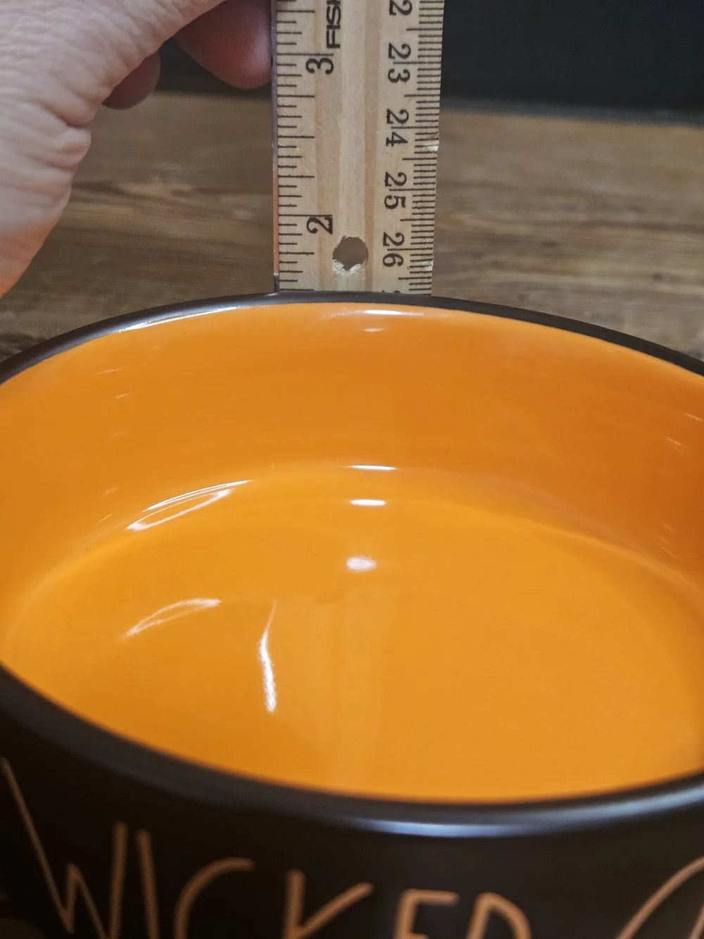 Rae Dunn Wicked Cute Orange and Black Ceramic Bowl